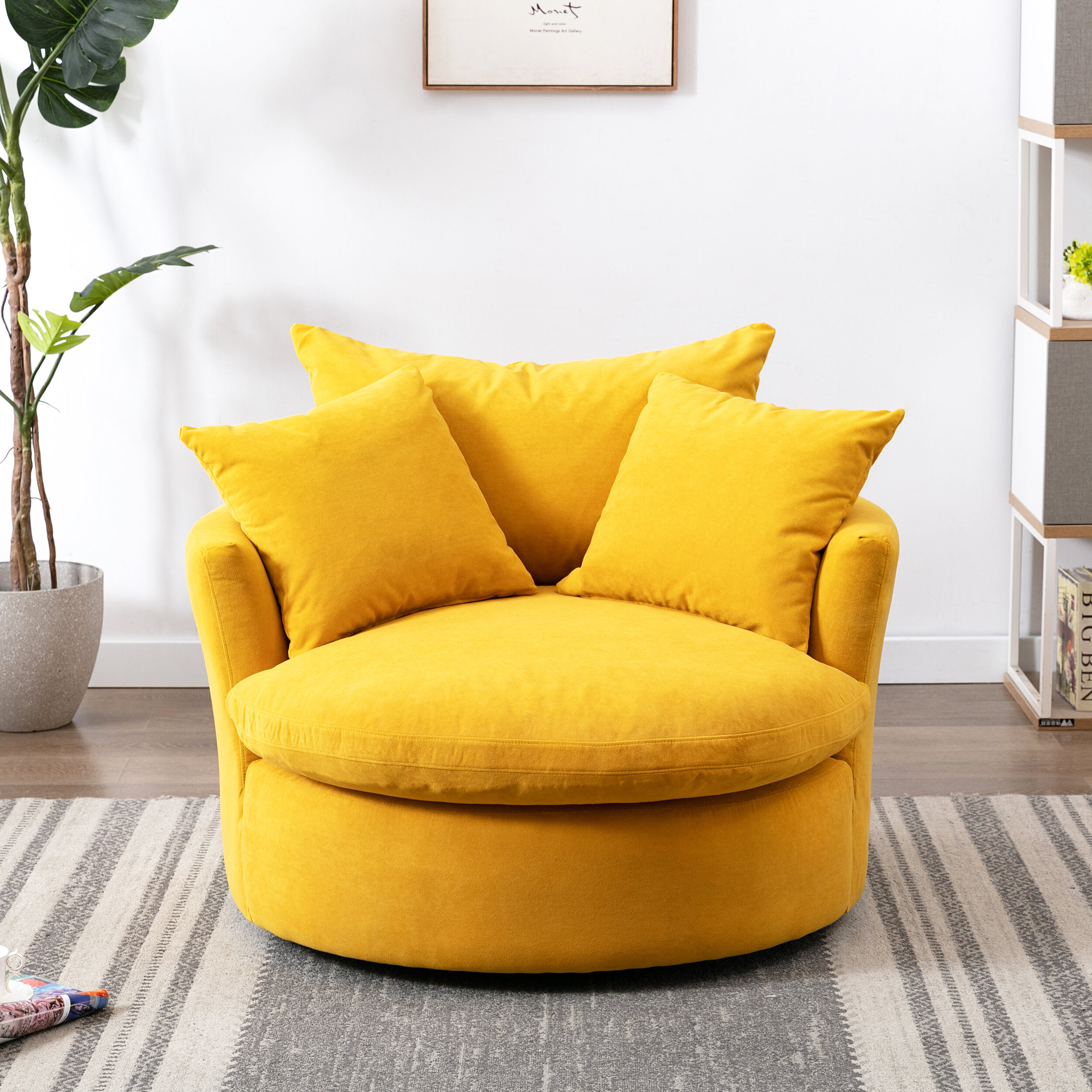 Yellow Accent Chair With Arms - Haynes Furniture Kant Gold Button